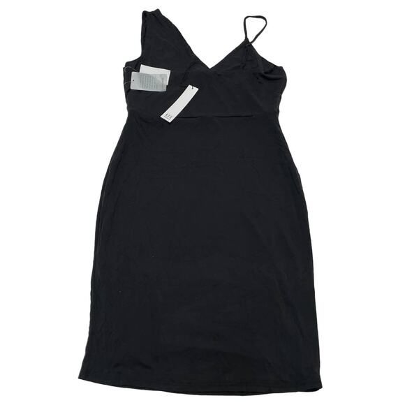 NSR Dress Women Large Black Mini‎ Cocktail Asymmetric Sleeve Mini V Neck - Picture 2 of 9
